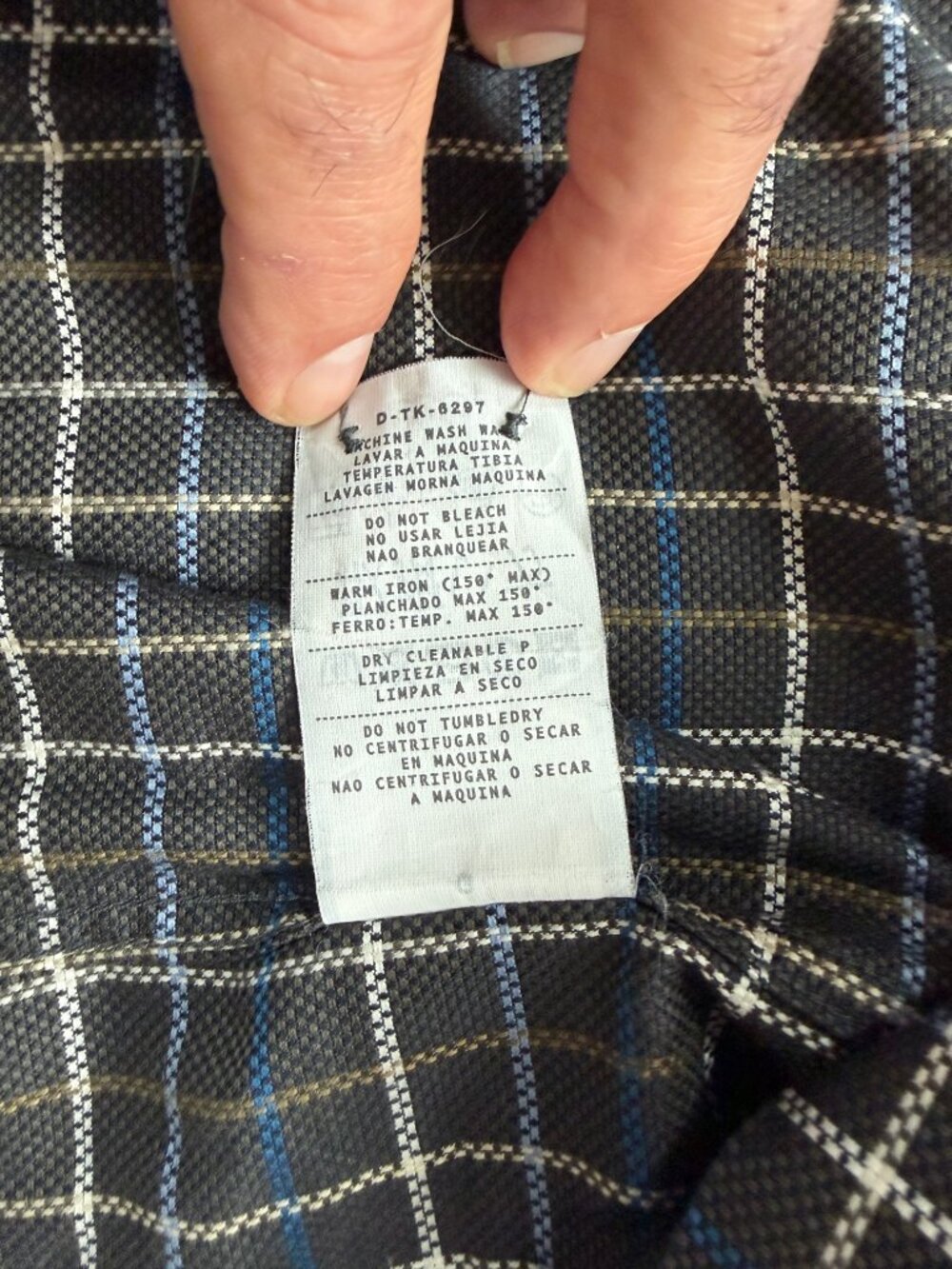 Ermenegildo Zegna Men L Charcoal Grey Plaid Windowpane 100% Cotton Shirt Luxury - Picture 7 of 13